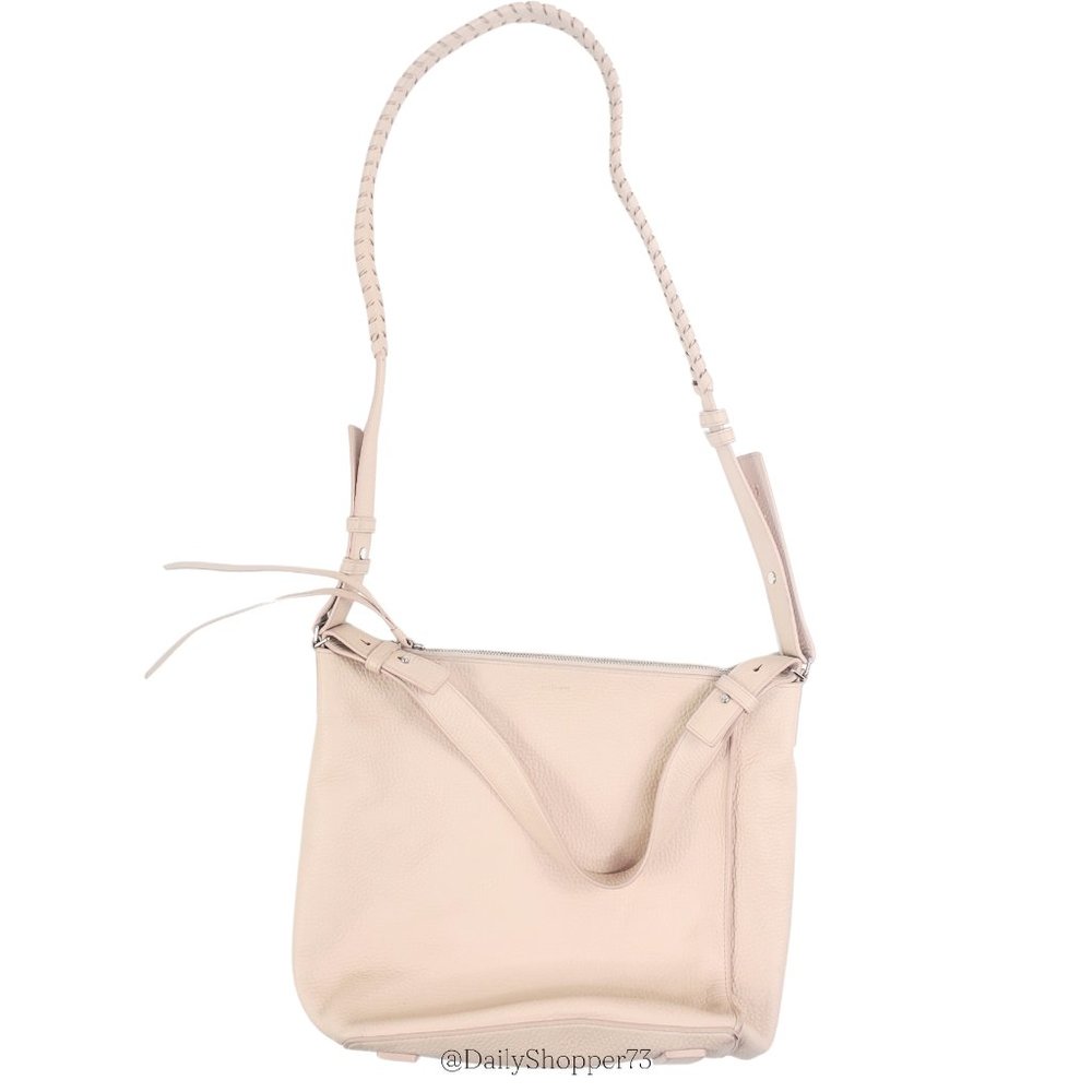 All Saints Women's Blush Kita Pebbled Leather Crossbody Shoulder Bag with Pouch